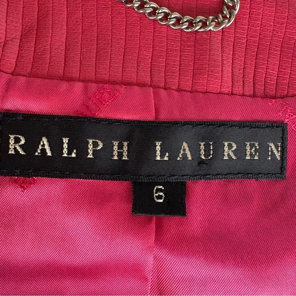 Vintage Ralph Lauren Black Label Hot Pink Leather Jacket Size 6